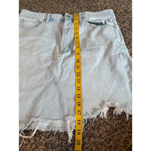 We The Free Denim Mini Skirt Womens Sz 31 Button Fly Western Cowgirl Rodeo - Picture 6 of 8